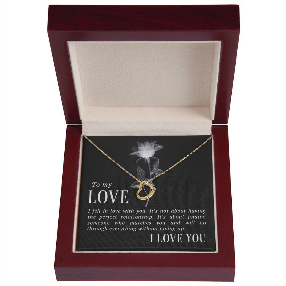 To My Love I Fell in Love Delicate Heart Necklace